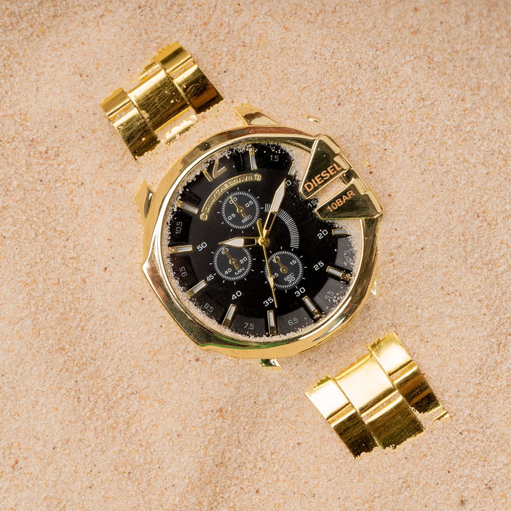 DIESEL Men's Gold Watch, Black Dial, Model U700 Special
