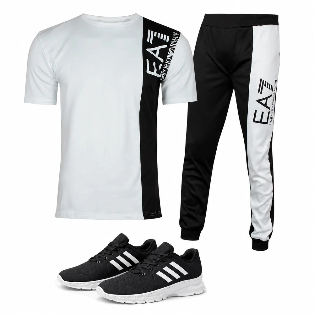 EA7 white and black T-shirt and pants set, model WE82, special